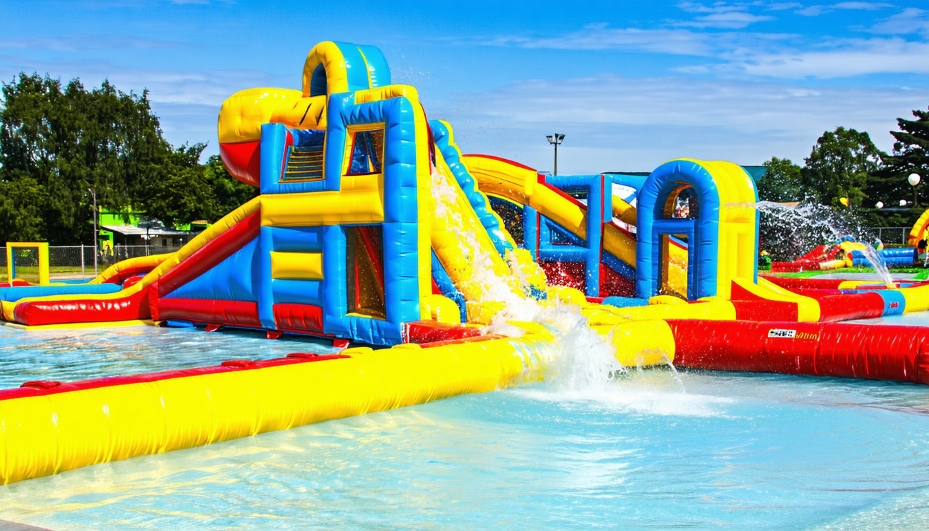 Adventure obstacle courses and water play areas